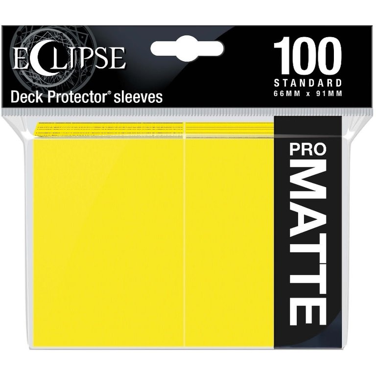 Ultra Pro (UP) Eclipse Matte - Lemon Yellow - 100 Unités - 66mm x 91mm