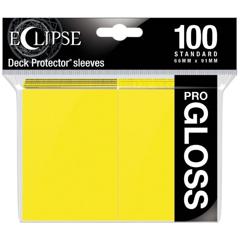Ultra Pro (UP) Eclipse Gloss - Lemon Yellow - 100 Unités - 66mm x 91mm