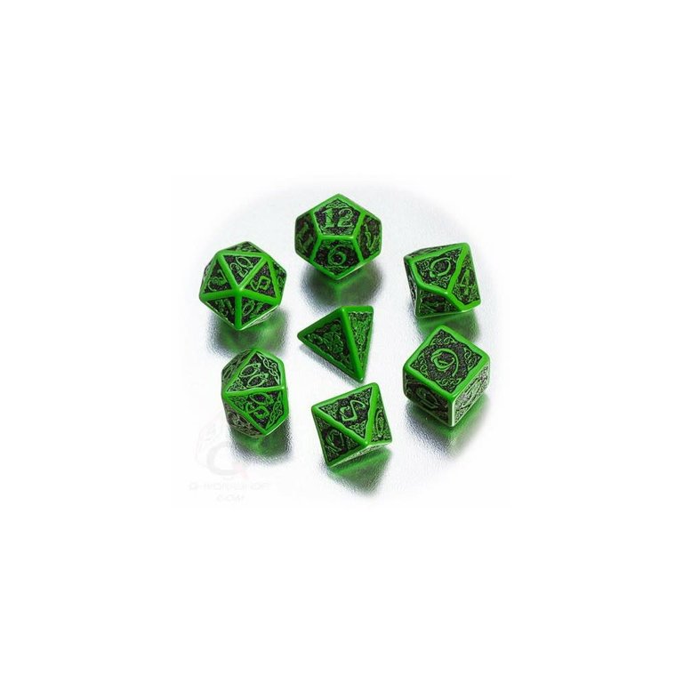 Q Workshop - Celtic Dice Set : Green/Black