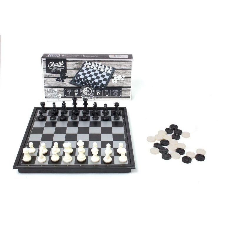 Magnetic chess / checkers (Multilingual)