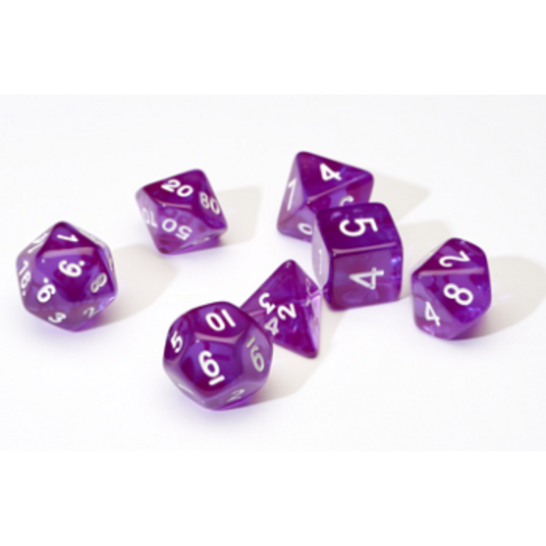 Sirius Dice (SD) Resin 7 Die Set - Translucent Purple