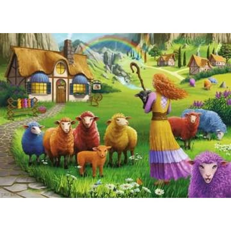 Ravensburger Laine de mouton heureux - 1000 pièces