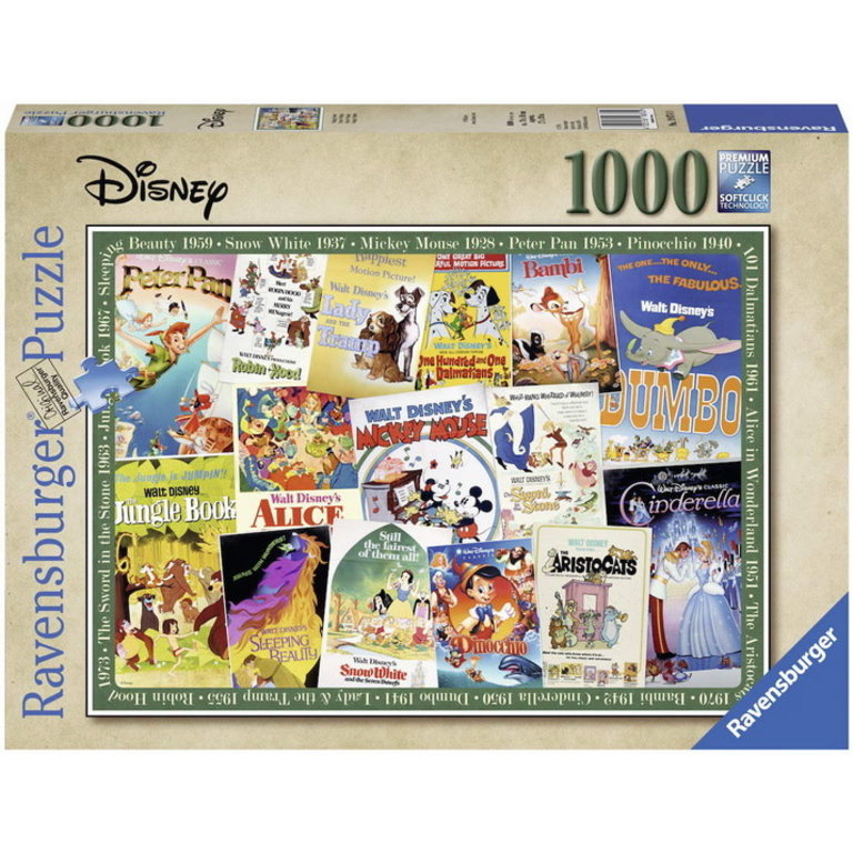 Ravensburger Posters Vintage Disney - 1000 pièces
