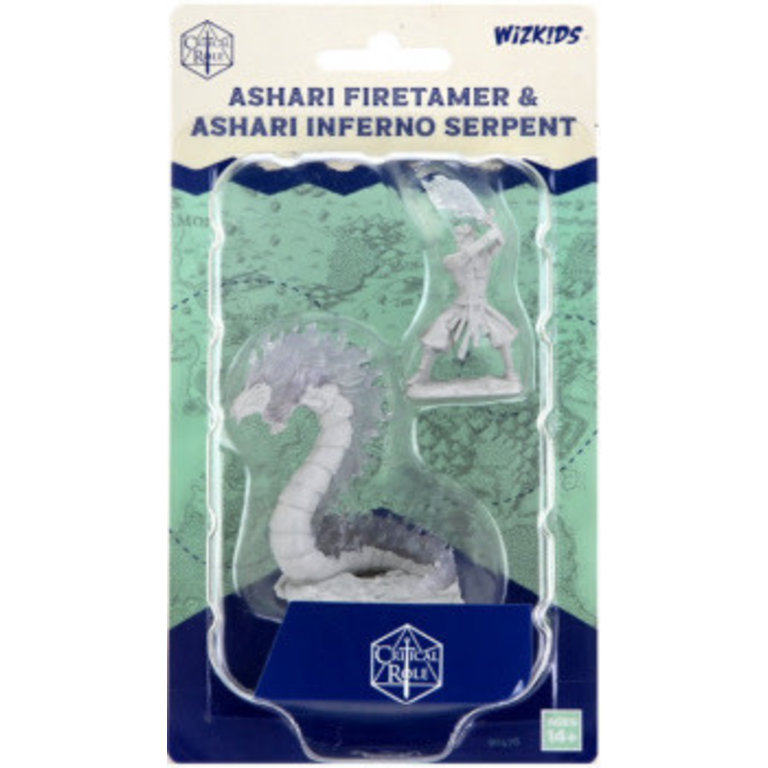 Critical Role Unpainted Miniatures - Ashari Firetamer & Ashari Inferno Serpent