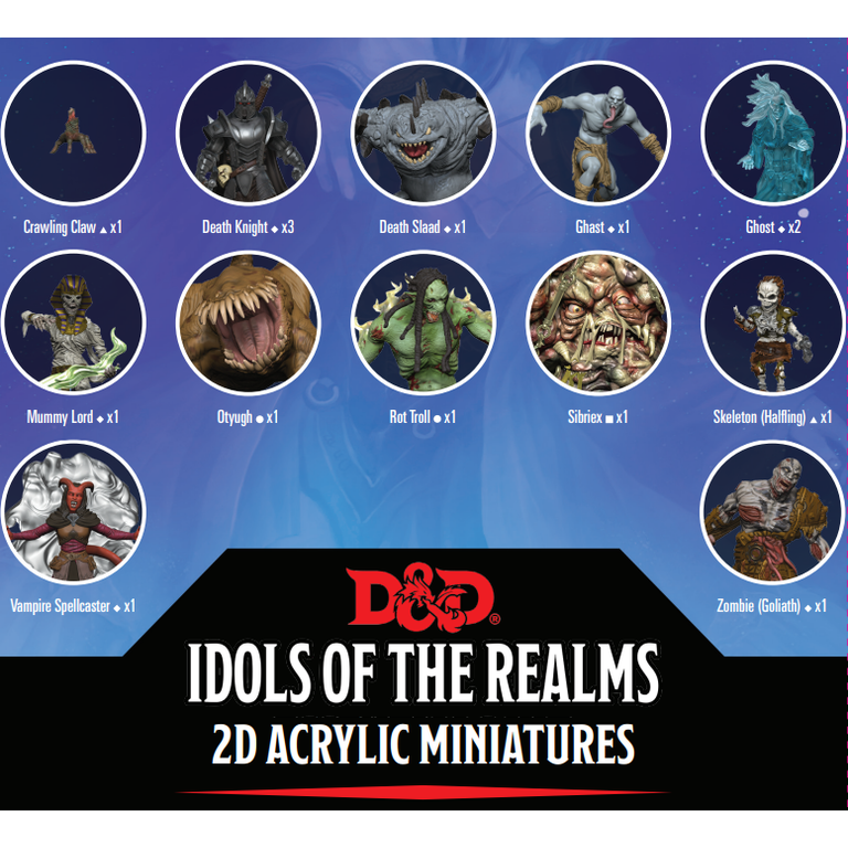 Idols of the Realms - 2d Acrylic Miniatures : Boneyard Set 1