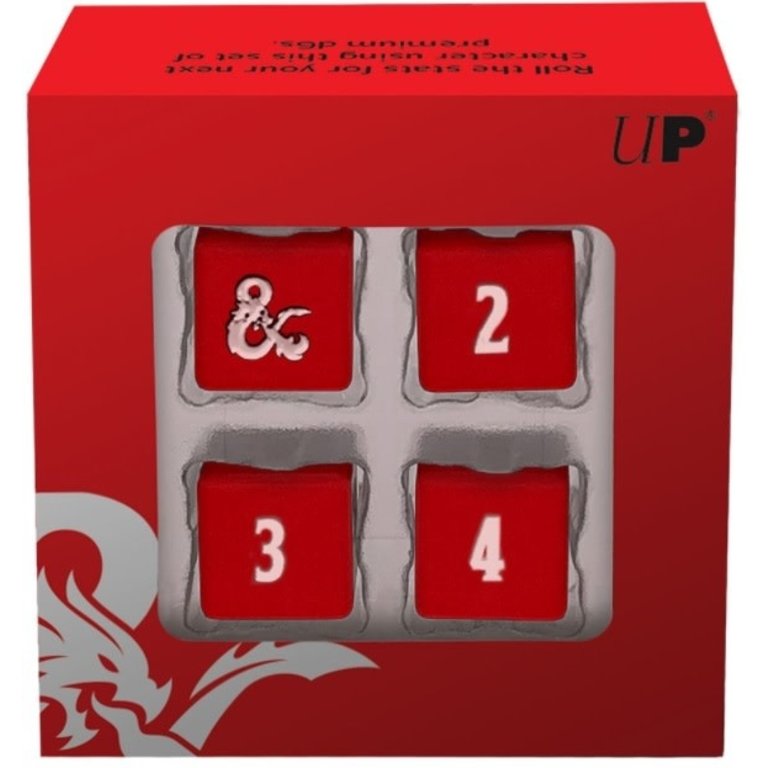Ultra Pro (UP) Heavy Metal DnD 4 D6 - Red/White