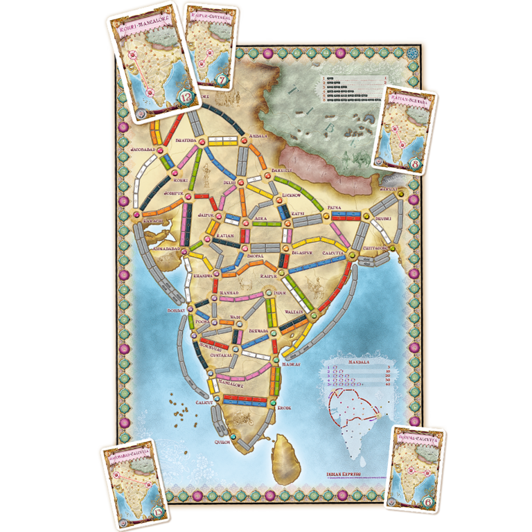 Ticket to Ride - Map #2 - India/Switzerland (Multilingual)