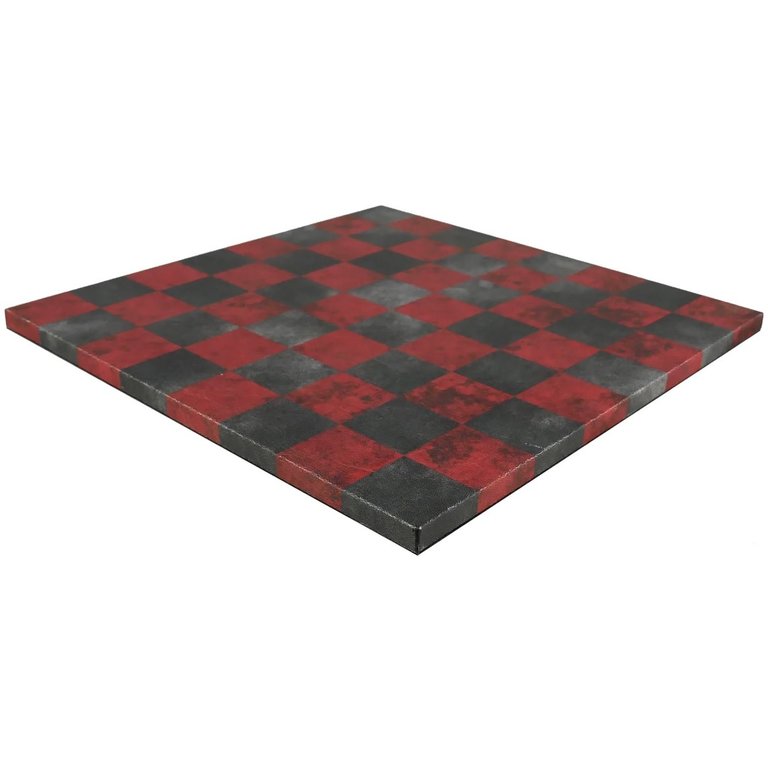 Chess Board - Dusty Black/Red Leatherette 14.5"