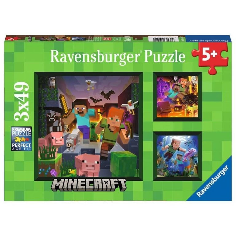 Ravensburger Biomes de Minecraft - 3x49 pièces