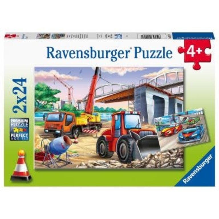 Ravensburger Chantier et course automobile - 2x24 pièces
