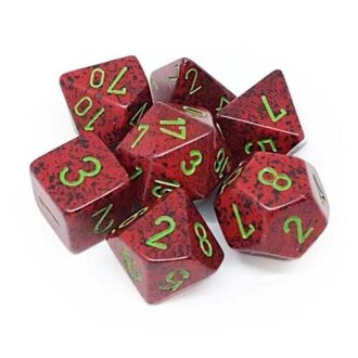 Chessex 7 dés polyédriques picotés ''Strawberry''
