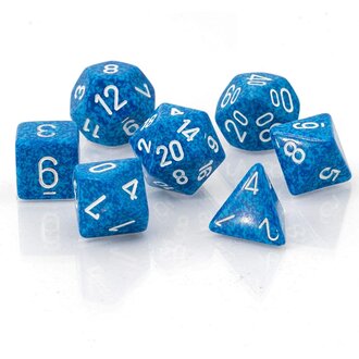 Chessex 7 dés polyédriques picotés ''Water''