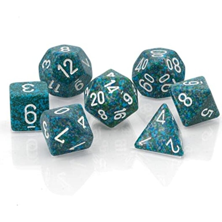 Chessex 7 dés polyédriques picotés ''Sea''