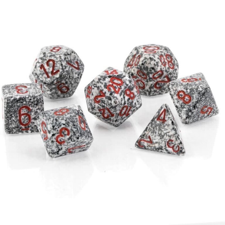 Chessex 7 dés polyédriques picotés ''Granite''