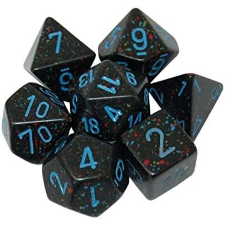 Chessex 7 dés polyédriques picotés ''Blue Stars''