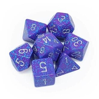 Chessex 7 dés polyédriques picotés ''Silver Tetra''