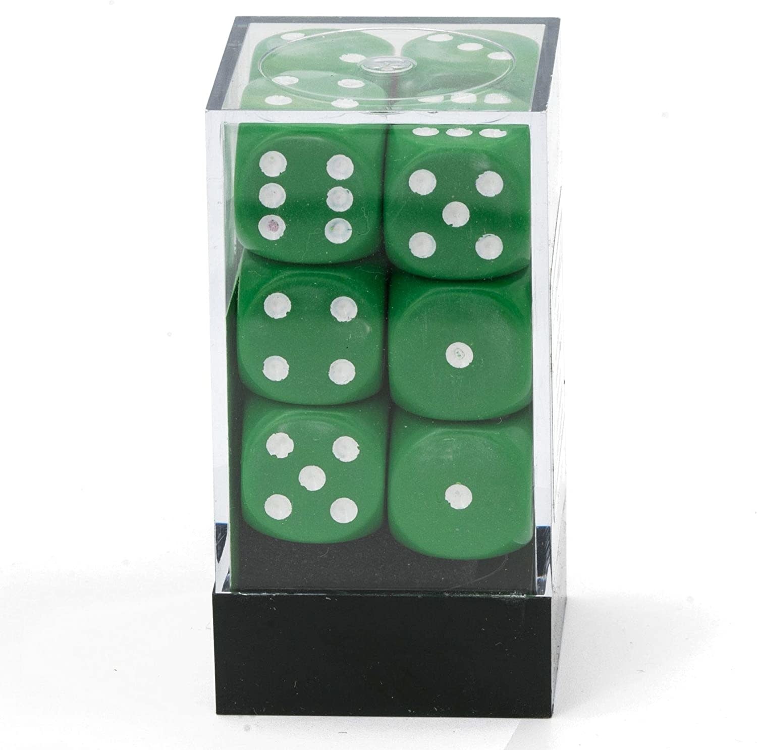 Lot De 5 Dés W6 (16 Mm) – Vert Forêt Avec Points Blancs – Fabriqués En Allemagne – Acrylique
