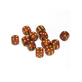 Chessex 12 dés 6 16mm picotés ''Mercury''