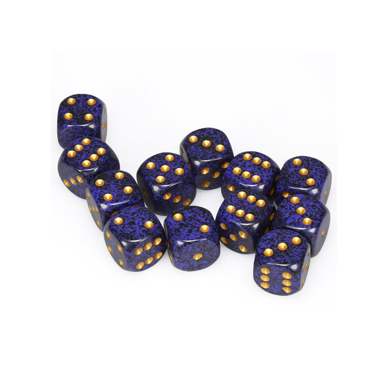 Chessex 12 dés 6 16mm picotés ''Goln Cobalt''