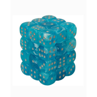 Chessex 36 dés 6 12mm Luminary Ciel avec points argent
