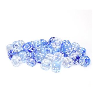 Chessex 36 dés 6 12mm Nebula bleu avec points blancs