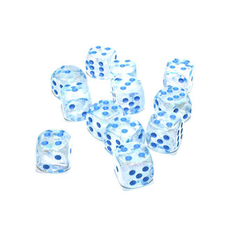 Chessex 12 dés 6 16mm Borealis Luminary - Glaçons avec picots bleus