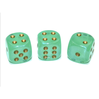 Chessex 12 dés 6 16mm Borealis Luminary - Vert pâle avec picots dorés