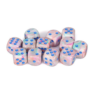 Chessex 12 dés 6 16mm Festive Pop Art avec points bleus