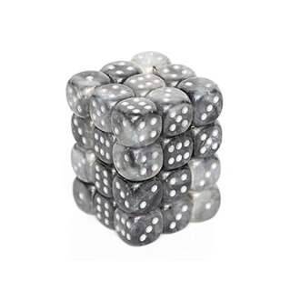 Chessex 36 dés 6 12mm Borealis Luminary - Fumée avec picots argent