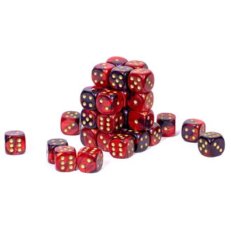 Chessex 36 dés 6 12mm Gemini violet/rouge avec points dorés