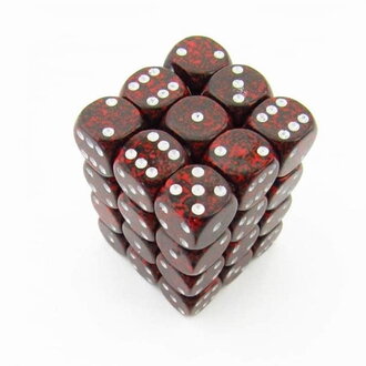 Chessex 36 dés 6 12mm picotés ''Silver Volcano''