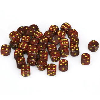 Chessex 36 dés 6 12mm picotés ''Mercury''