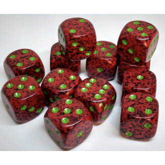 Chessex 36 dés 6 12mm picotés ''Strawberry''