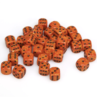 Chessex 36 dés 6 12mm picotés ''Fire''