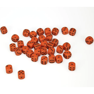 Chessex 36 dés 6 12mm opaques orange avec points noirs