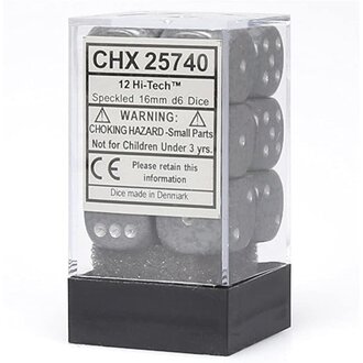 Chessex 12 dés 6 16mm picotés ''Hi Tech''