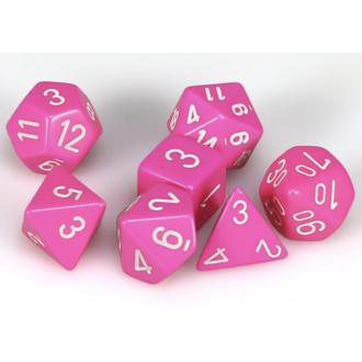 Chessex 7 dés polyédriques opaques - rose