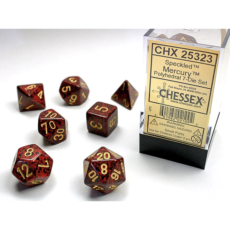 Chessex 7 dés polyédriques picotés ''Mercury''