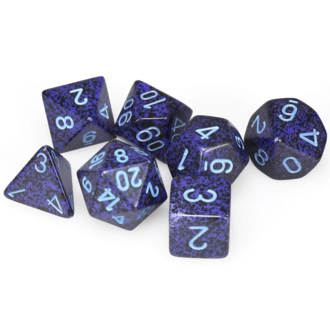 Chessex 7 dés polyédriques picotés ''Cobalt''
