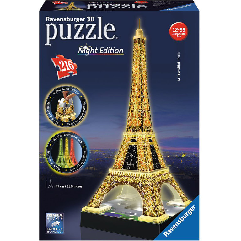Ravensburger Tour Eiffel illuminé - 226 pièces 3D
