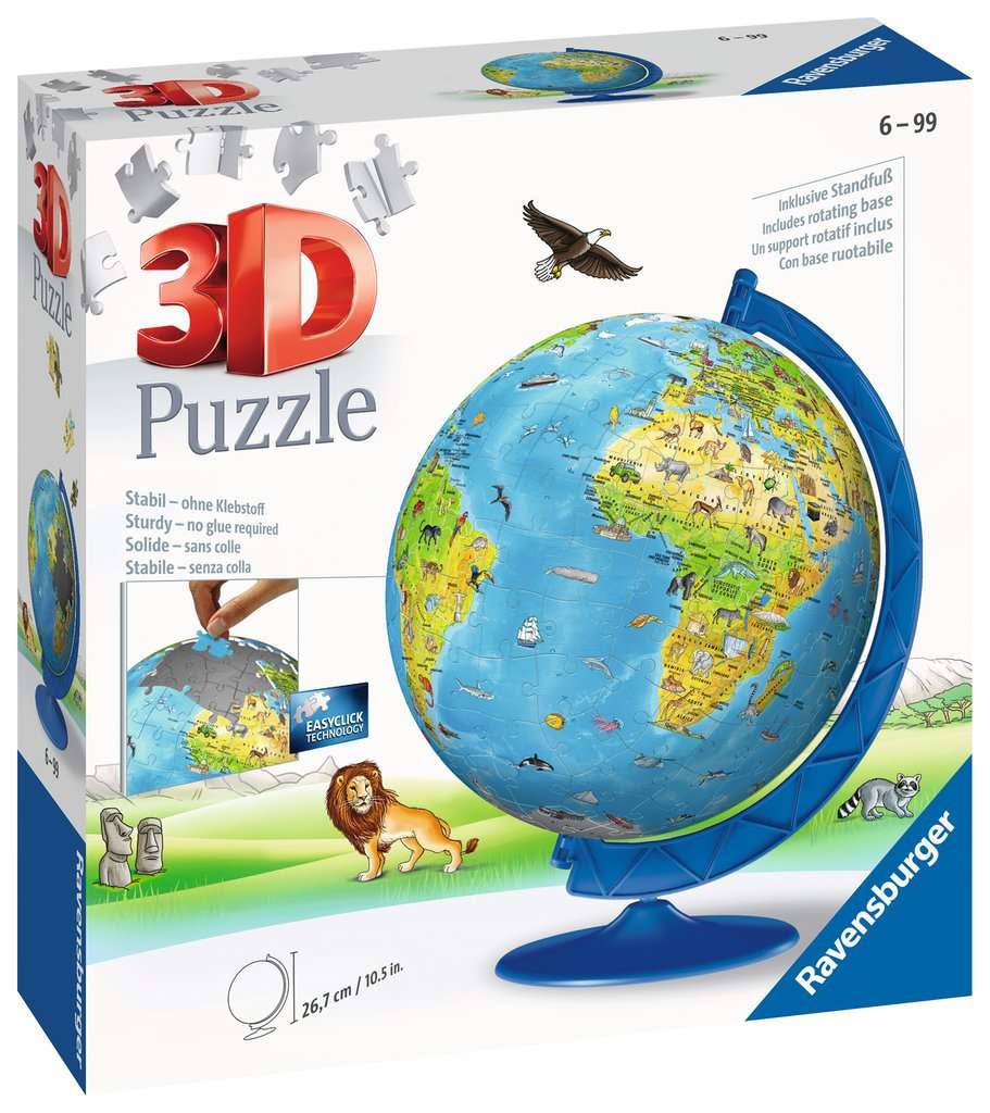 Ravensburger Globe pour enfants (Anglais) - 187 pièces 3D - Jeuxjubes