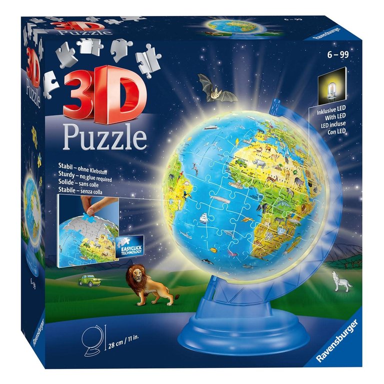 Ravensburger Globe pour enfants illuminé (Anglais) - 187 pièces 3D
