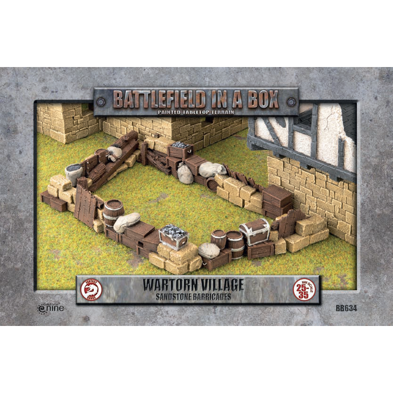 Galeforce Nine Battlefield in a Box - Wartorn Village - Sandstone Barricades