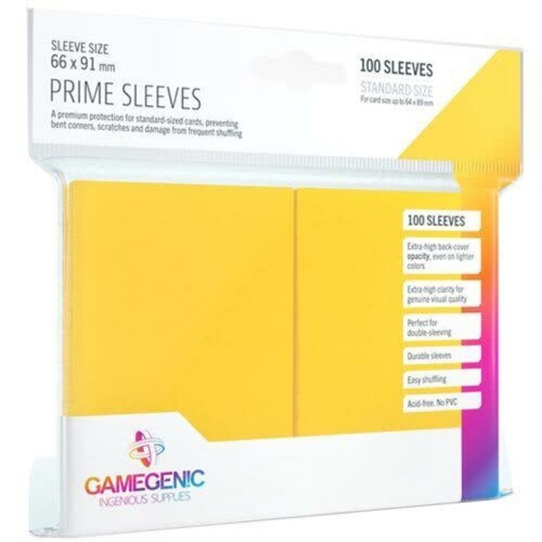 Gamegenic (Gamegenic) Prime Sleeves: Yellow - 100 Unités - 66mm x 91mm