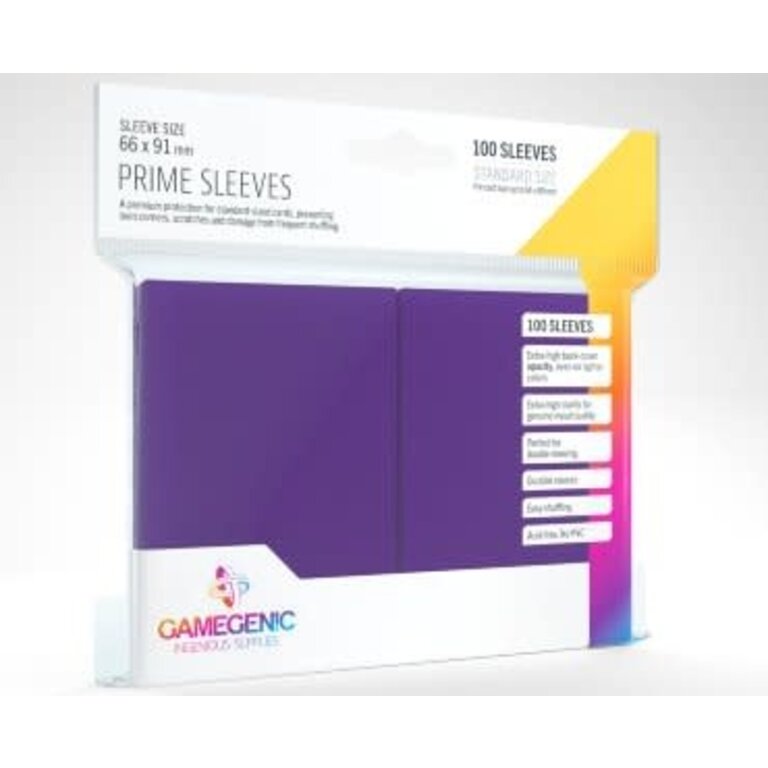 Gamegenic (Gamegenic) Prime Sleeves: Purple - 100 Unités - 66mm x 91mm