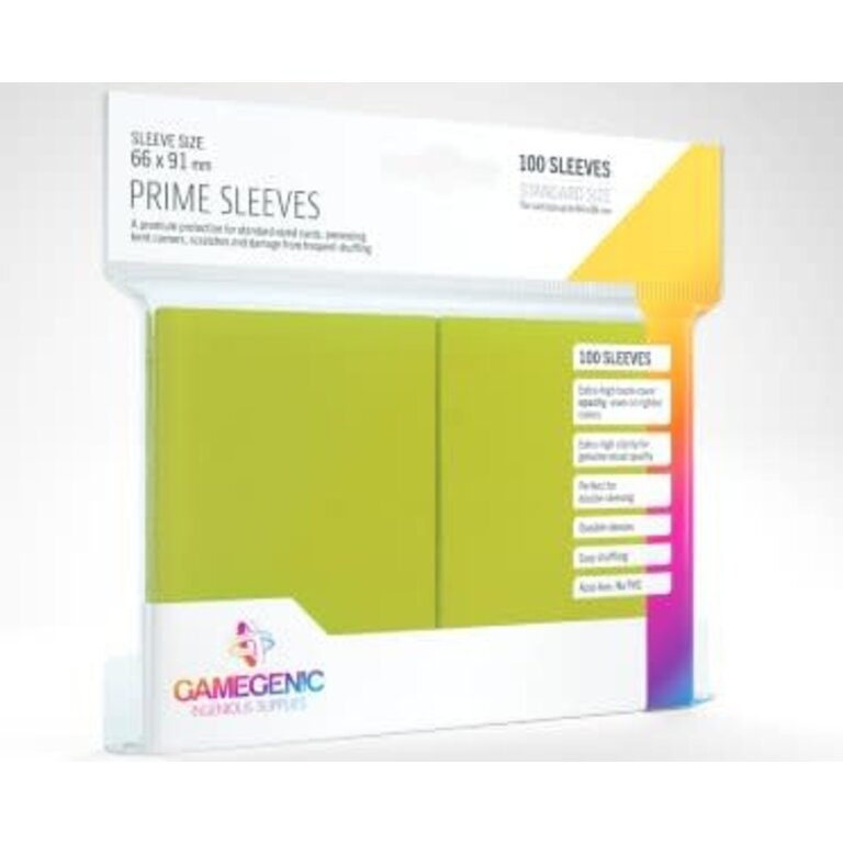 Gamegenic (Gamegenic) Prime Sleeves: Lime - 100 Unités - 66mm x 91mm