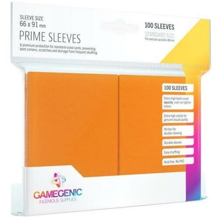 Gamegenic (Gamegenic) Prime Sleeves: Orange - 100 Unités - 66mm x 91mm