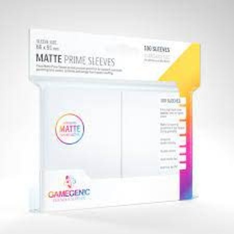 Gamegenic (Gamegenic) Matte Prime Sleeves: White - 100 Unités - 66mm x 91mm