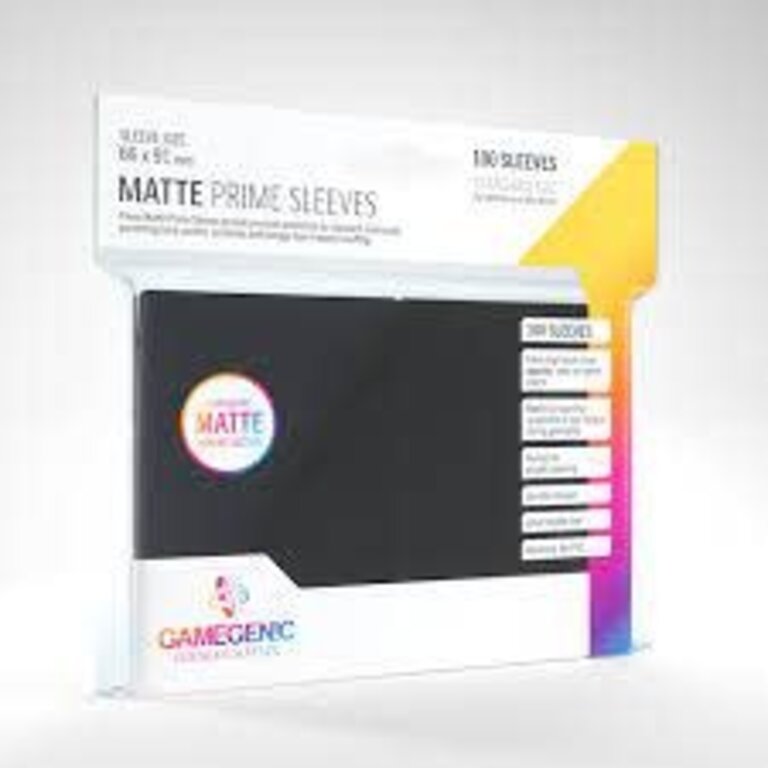Gamegenic (Gamegenic) Matte Prime Sleeves: Black - 100 Unités - 66mm x 91m