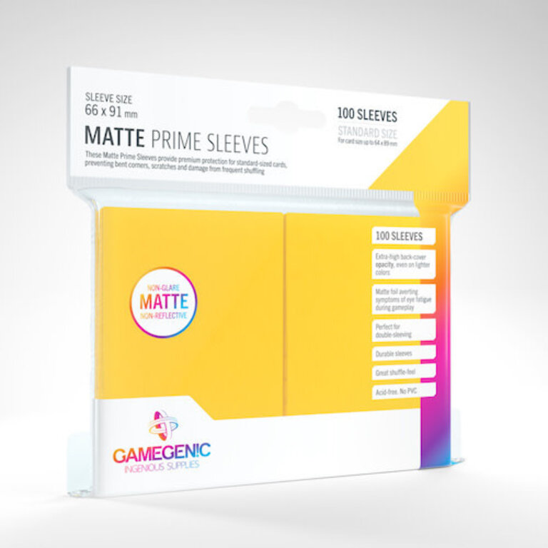 Gamegenic (Gamegenic) Matte Prime Sleeves: Yellow - 100 Unités - 66mm x 91m